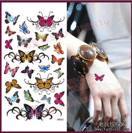 个性时尚的蝴蝶纹身图案