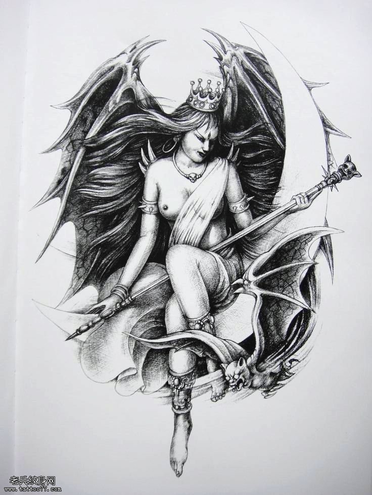 天使纹身图案由最顶尖纹身店老兵纹身分享