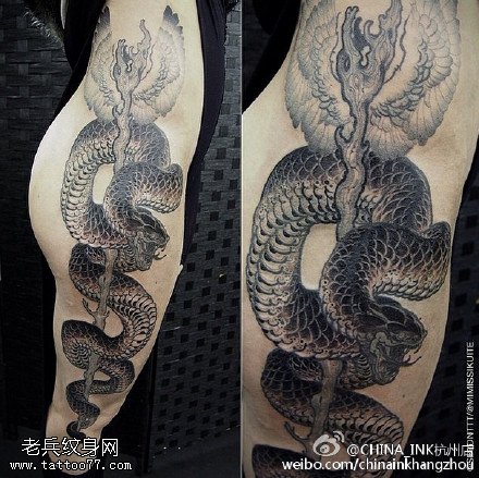 经典霸气的蟒蛇纹身图案