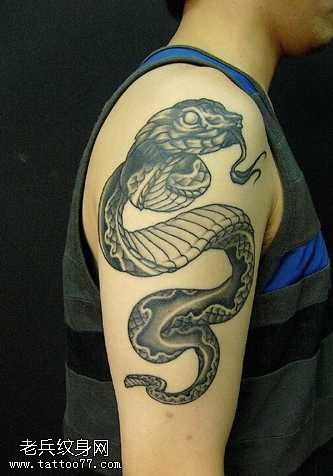 手臂帅气蛇纹身图案
