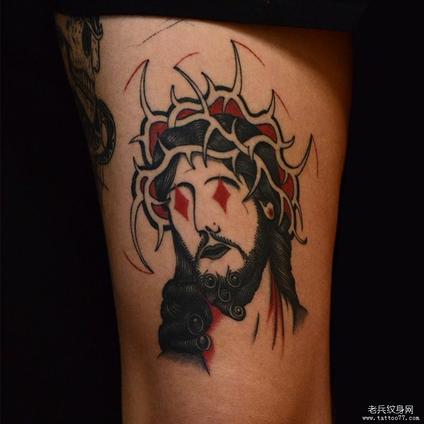 色彩耶稣纹身
