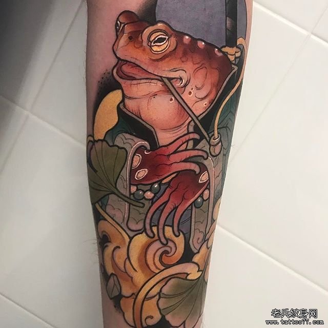 school青蛙纹身图案