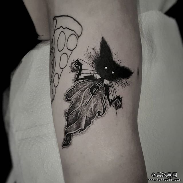 暗黑猫咪精灵纹身
