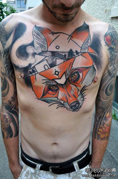 狐狸纹身大全;+后背纹身图案大全狼头图片;