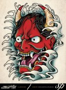 时尚很酷的一组恶魔撒旦纹身手稿_武汉纹身店