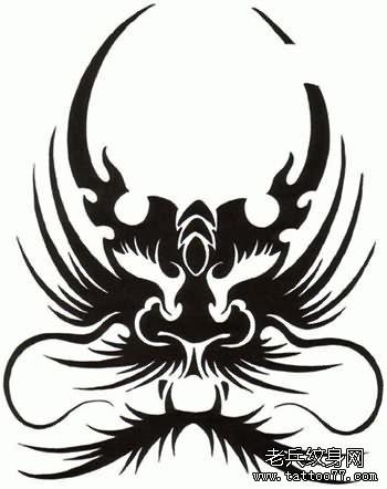 一组霸气的龙头纹身手稿图案由武汉纹身推荐