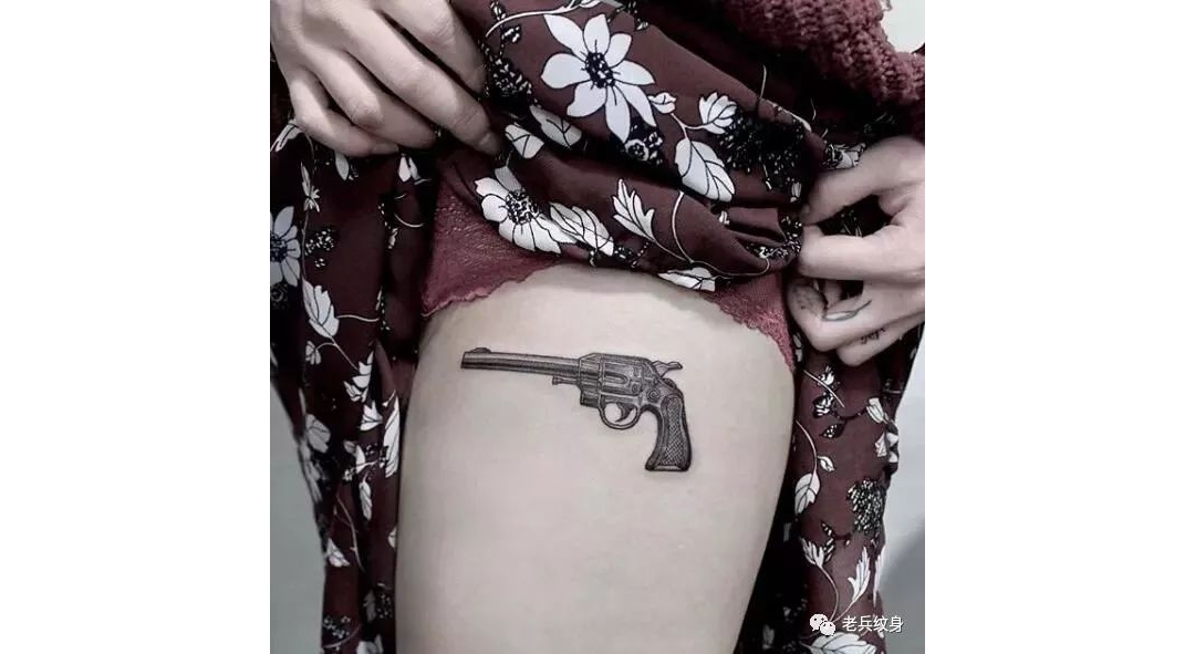 纹身素材——手枪
