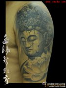 手臂时尚经典的石雕虚空藏菩萨纹身图案