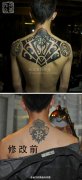 为武汉帅哥制作后背超师的图腾纹身图案作品
