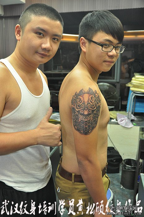 武汉纹身学员黄松颀制作的手臂纹身作品