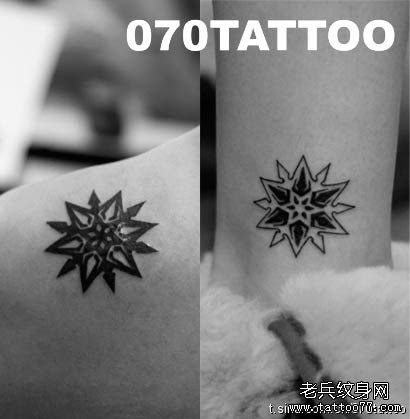 分享一款情侣雪花纹身图案