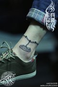武汉老兵纹身店兵哥制作的脚链纹身作品