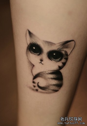 武汉最好的纹身店推荐一款猫咪tattoo图案