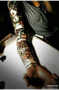 武汉纹身网推荐一款时尚的花臂纹身图案
