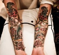 一款花臂纹身图案由武汉纹身店推荐