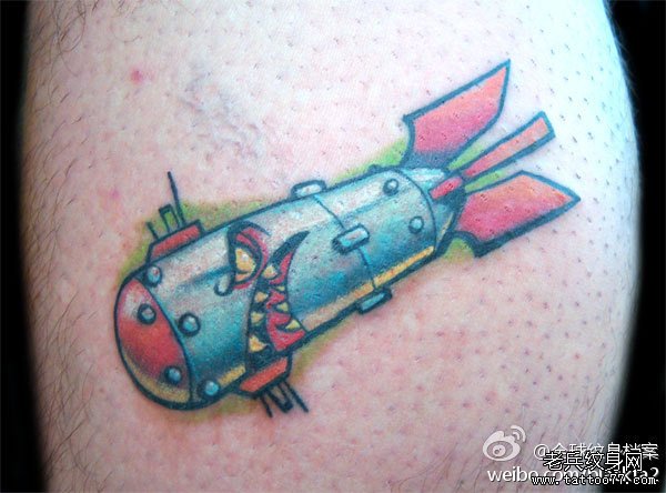 武汉最好的纹身店推荐一款school导弹纹身图案