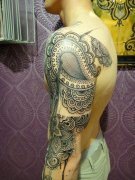 胳膊之特别风格古典风韵花臂纹身图案