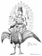 一款佛纹身手稿图案由武汉纹身店推荐