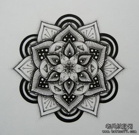 武汉最好的纹身店推荐一款梵花纹身图案