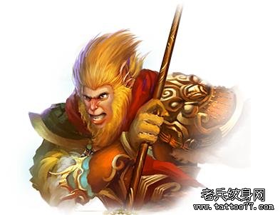 一款孙悟空纹身图案由武汉纹身店推荐