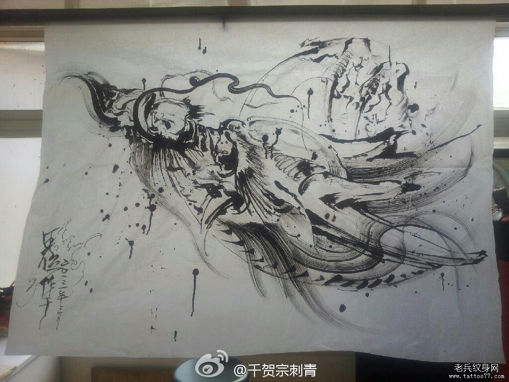 龙头纹身手稿图案由武汉最好的纹身店推荐