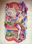 一款适合做满背的个性纹身手稿图案由武汉刺青店推荐