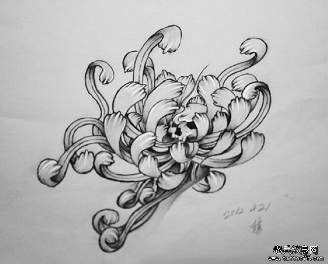 彼岸花纹身手稿图案由武汉纹身店推荐