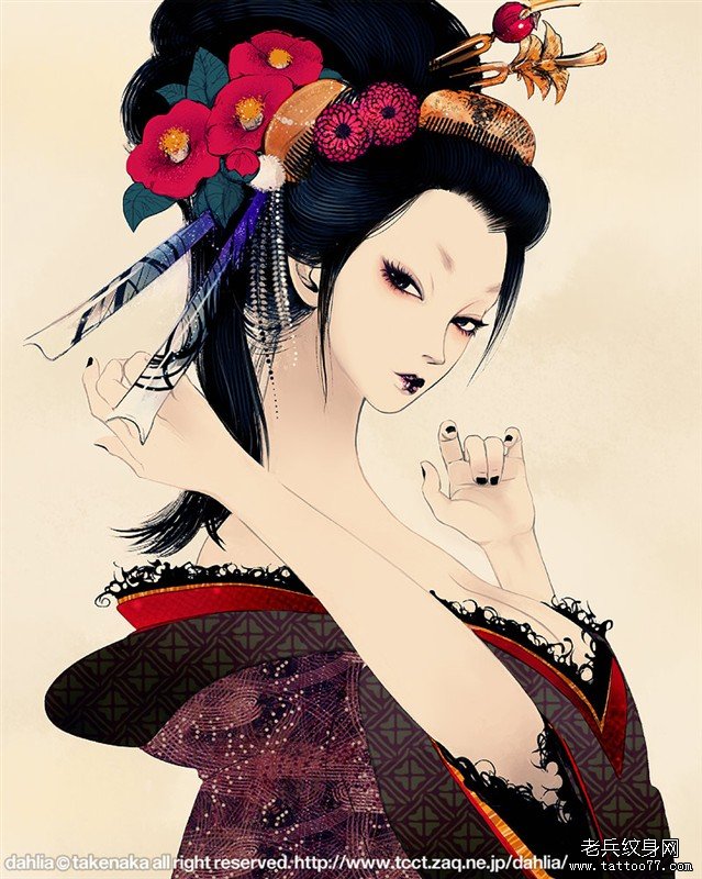 艺妓纹身图案