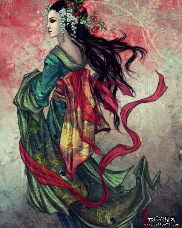 艺妓纹身手稿