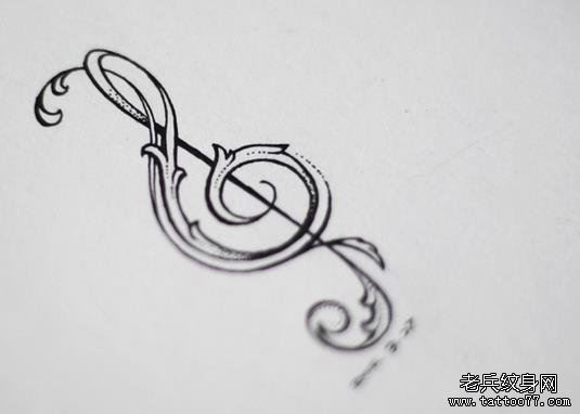 小音符纹身图案由武汉纹身店推荐