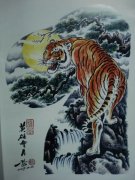 武汉最好的纹身馆推荐一款上山虎纹身手稿图案