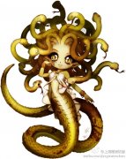 武汉最好的纹身馆推荐一款卡通美杜莎纹身手稿图案