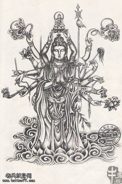 千手观音纹身图案