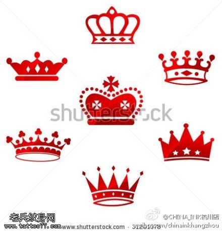 皇冠纹身手稿图案