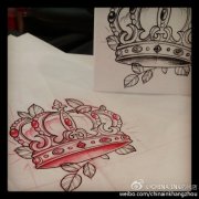 皇冠纹身手稿图案大全由武汉刺青提供