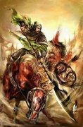 武汉纹身店推荐一款关公骑马纹身图案