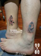 武汉纹身推荐一款情侣个性滑板纹身图案