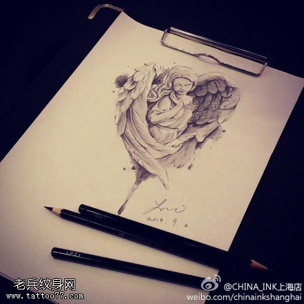 天使翅膀纹身图案