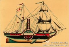 武汉最好的刺青店推荐一款彩色帆船手稿图案
