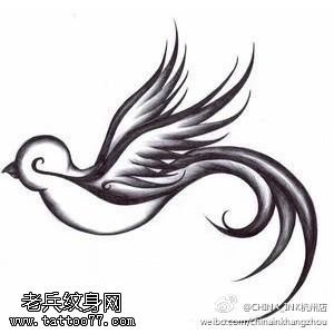 燕子纹身手稿图案