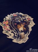 狗狗般若纹身手稿图案由刺青店提供