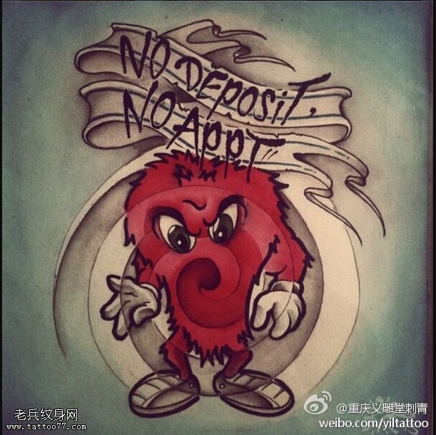 武汉纹身店推荐一款卡通纹身手稿图片