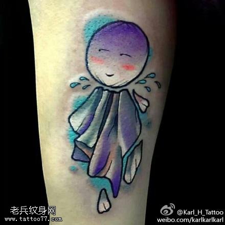 手臂彩色晴天娃娃纹身图案