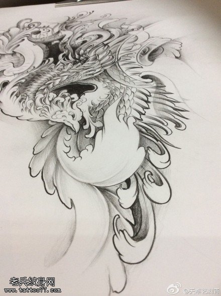 凤凰纹身手稿图片