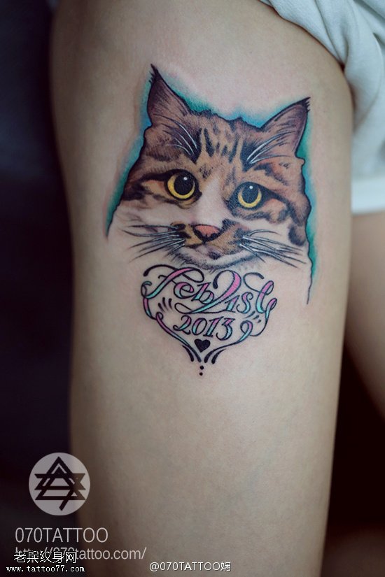 超可爱二次元猫咪纹身图案