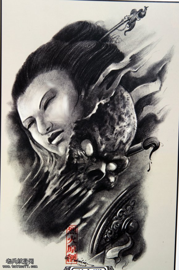 骷髅人物纹身图案