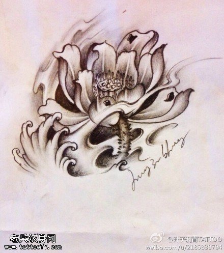 莲花纹身图片