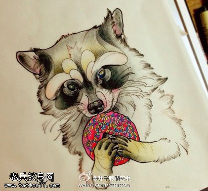 素描汪星人纹身手稿图片