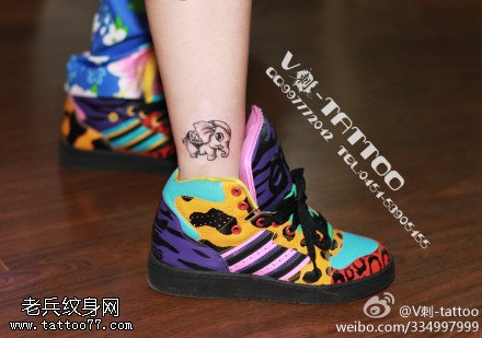 小清新小象纹身图案