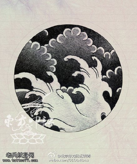 经典传承的黑白手稿纹身图案